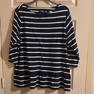 Lands' End Navy and White Striped Tunic